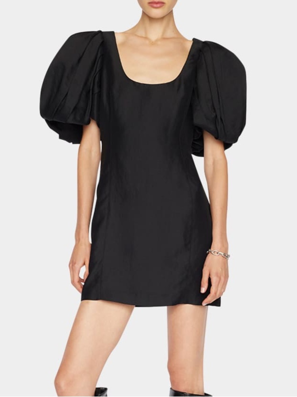 FRAME Black Puff Sleeve Dress - Like New